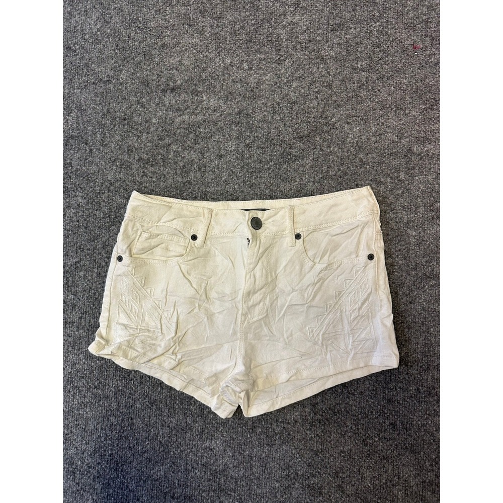 Kendall & Kylie Shorts Womens Size 7 White High Rise Embroidered Denim Festival
